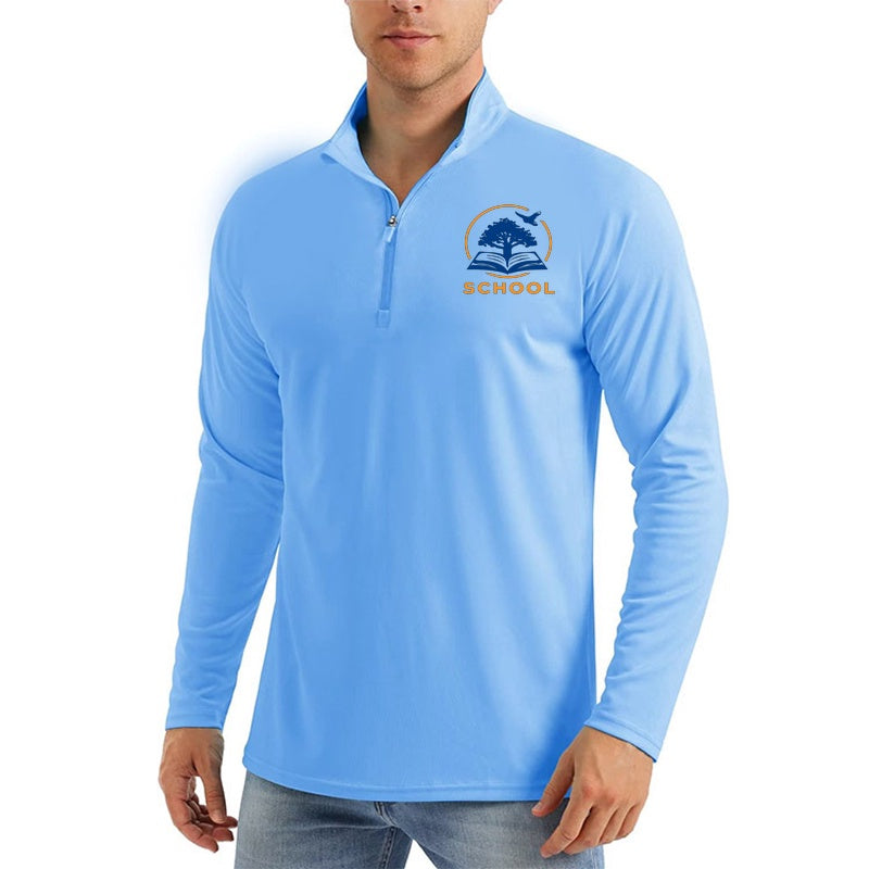 Long Sleeve Quarter Zip Pullover Moisture Wicking Athletic Shirts