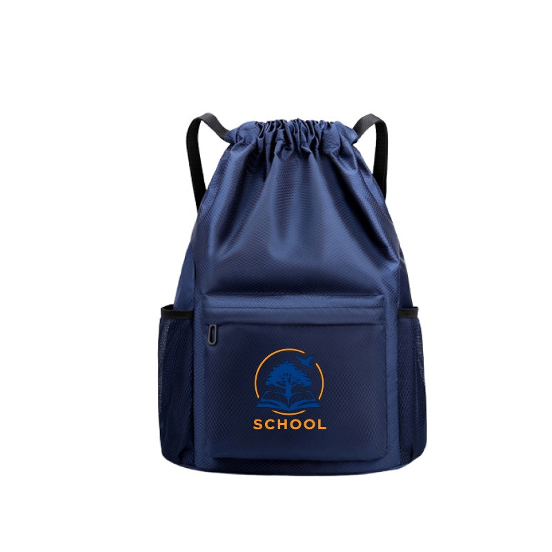 Water Resistant Drawstring Backpack with Side Pocket