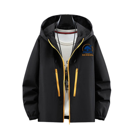 Color Block Hooded Casual Thin Windbreaker Jacket