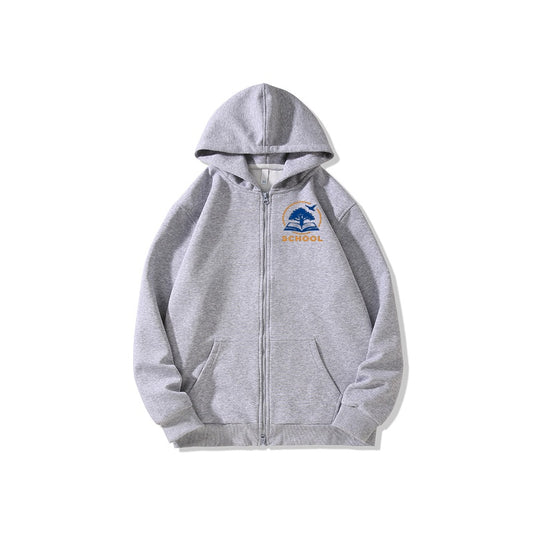 Full Zip Casual Cotton Hoodie Lightweight Jersey