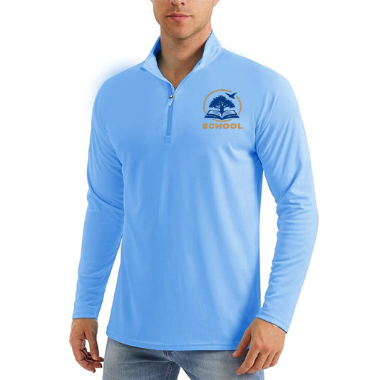 Long Sleeve Quarter Zip Pullover Moisture Wicking Athletic Shirts