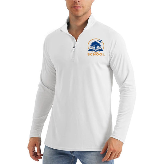 Long Sleeve Quarter Zip Pullover Moisture Wicking Athletic Shirts