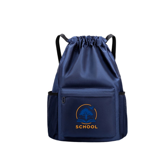 Water Resistant Drawstring Backpack with Side Pocket
